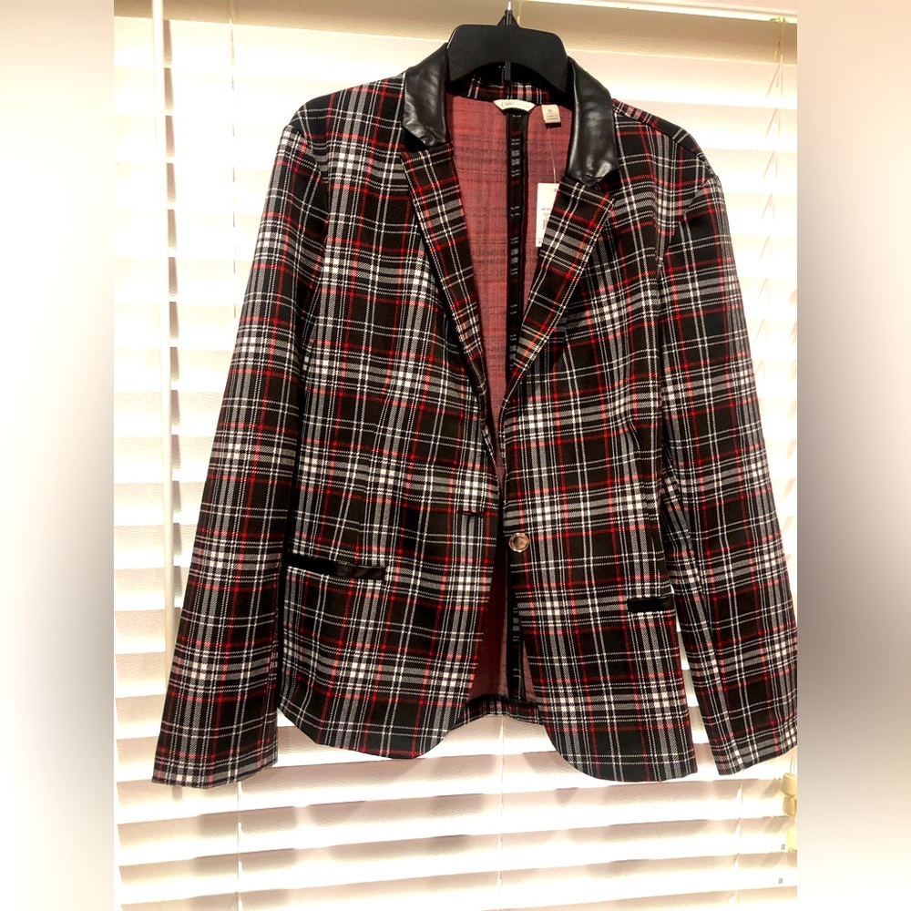 Cato Black and Red Plaid Blazer